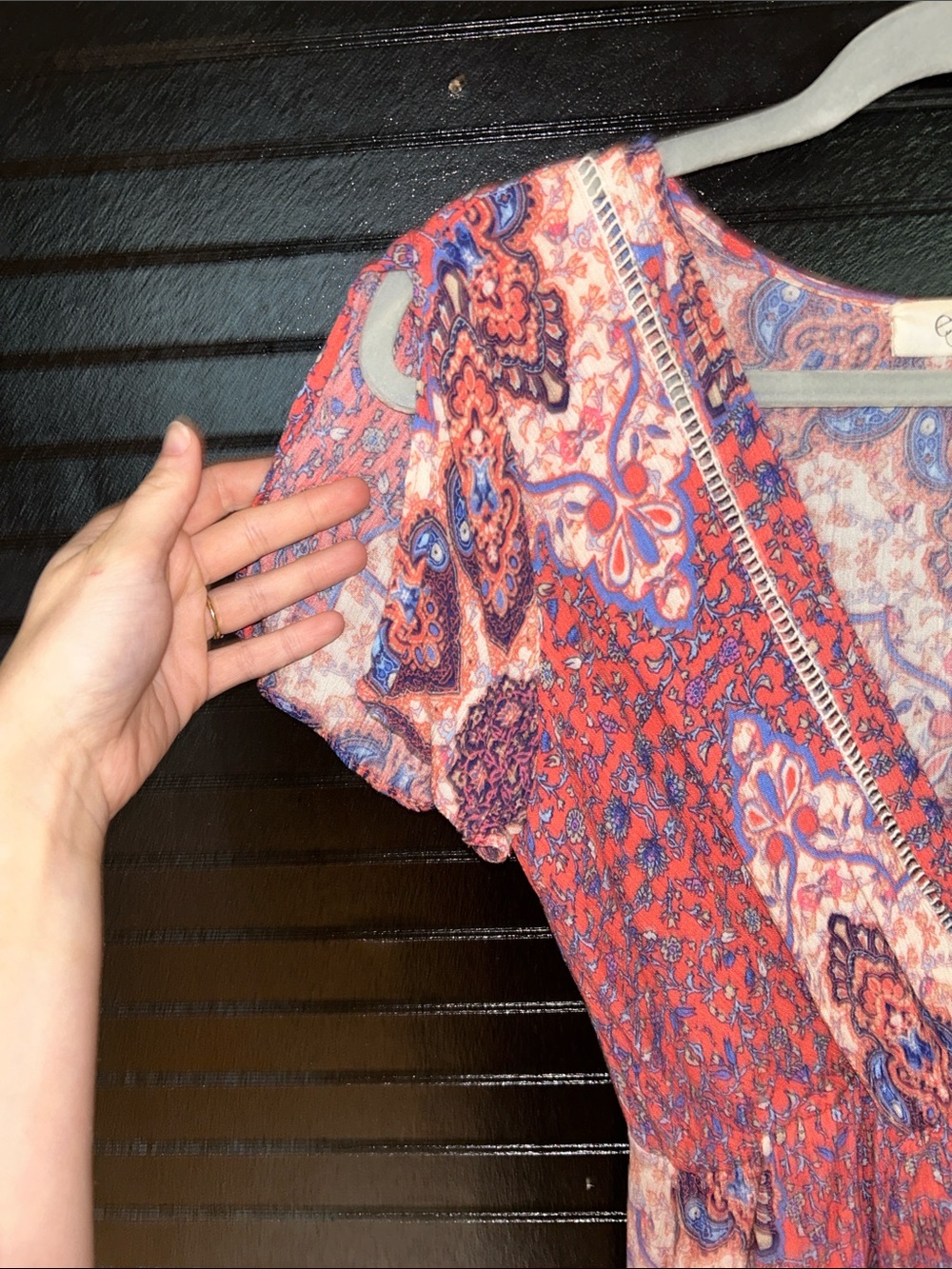 Estelle | Coral Paisley Romper - Picture 3 of 9
